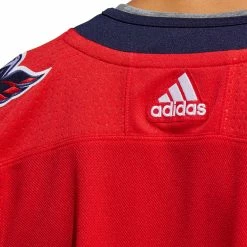 WASHINGTON CAPITALS ADIDAS ADIZERO PRIMEGREEN AUTHENTIC RED HOME JERSEY -Atlantic Division Shop WASHINGTON CAPITALS ADIDAS ADIZERO PRIMEGREEN AUTHENTIC RED HOME JERSEY MODEL COLLAR