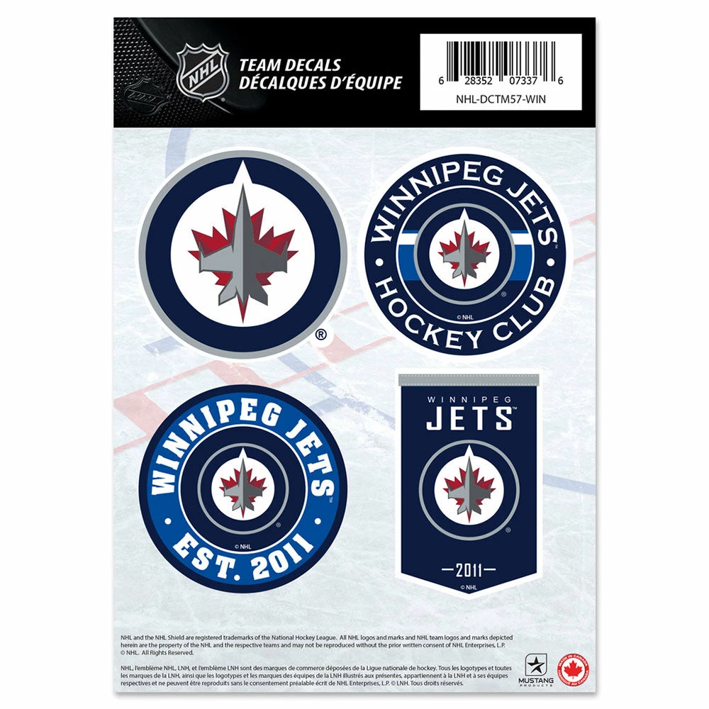 Mustang WINNIPEG JETS 5" X 7" MINI DECAL SET 1 Mustang WINNIPEG JETS 5" X 7" MINI DECAL SET