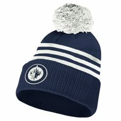 WINNIPEG JETS ADIDAS ADULT NHL 3-STRIPE CUFFED POM TOQUE