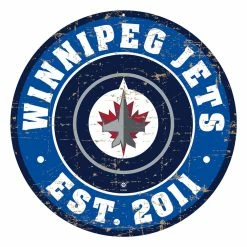 Mustang WINNIPEG JETS DISTRESSED WALL SIGN