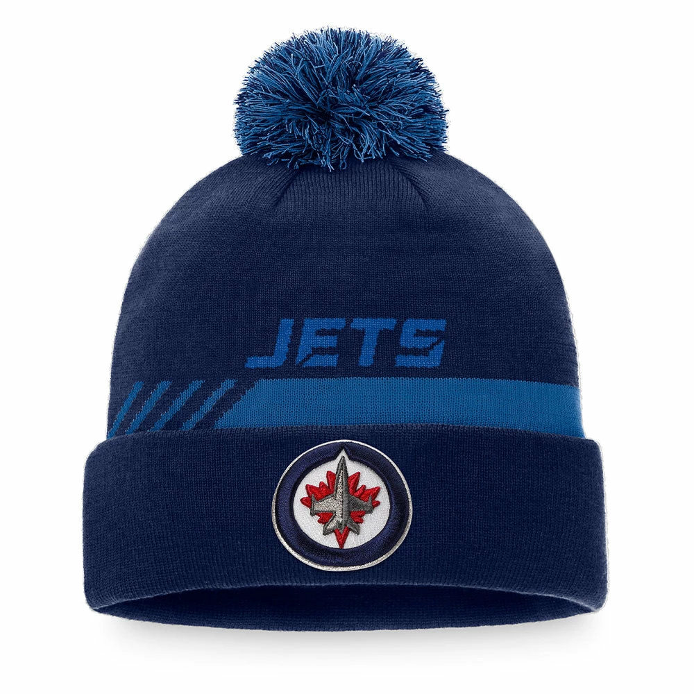 WINNIPEG JETS FANATICS MEN'S AUTHENTIC PRO LOCKER ROOM BEANIE CUFF POM TOQUE 1 WINNIPEG JETS FANATICS MEN'S AUTHENTIC PRO LOCKER ROOM BEANIE CUFF POM TOQUE