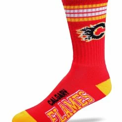 NSSI G-III CALGARY FLAMES 4 STRIPE DEUCE MEN'S SOCKS
